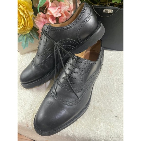 GUCCI 325402 BROGUE BLACK LEATHER SHOE 8.5 US 9.5 (800 - Picture 1 of 7